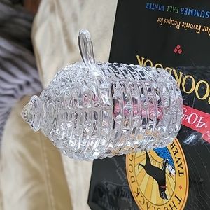 Lead Crystal  Beehive Honey Jar by Godinger 4.5"